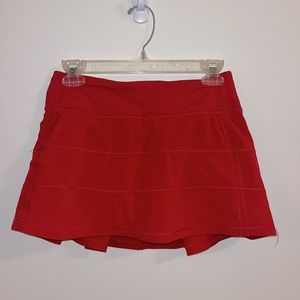 Lululemon Red Pace Rival Skirt